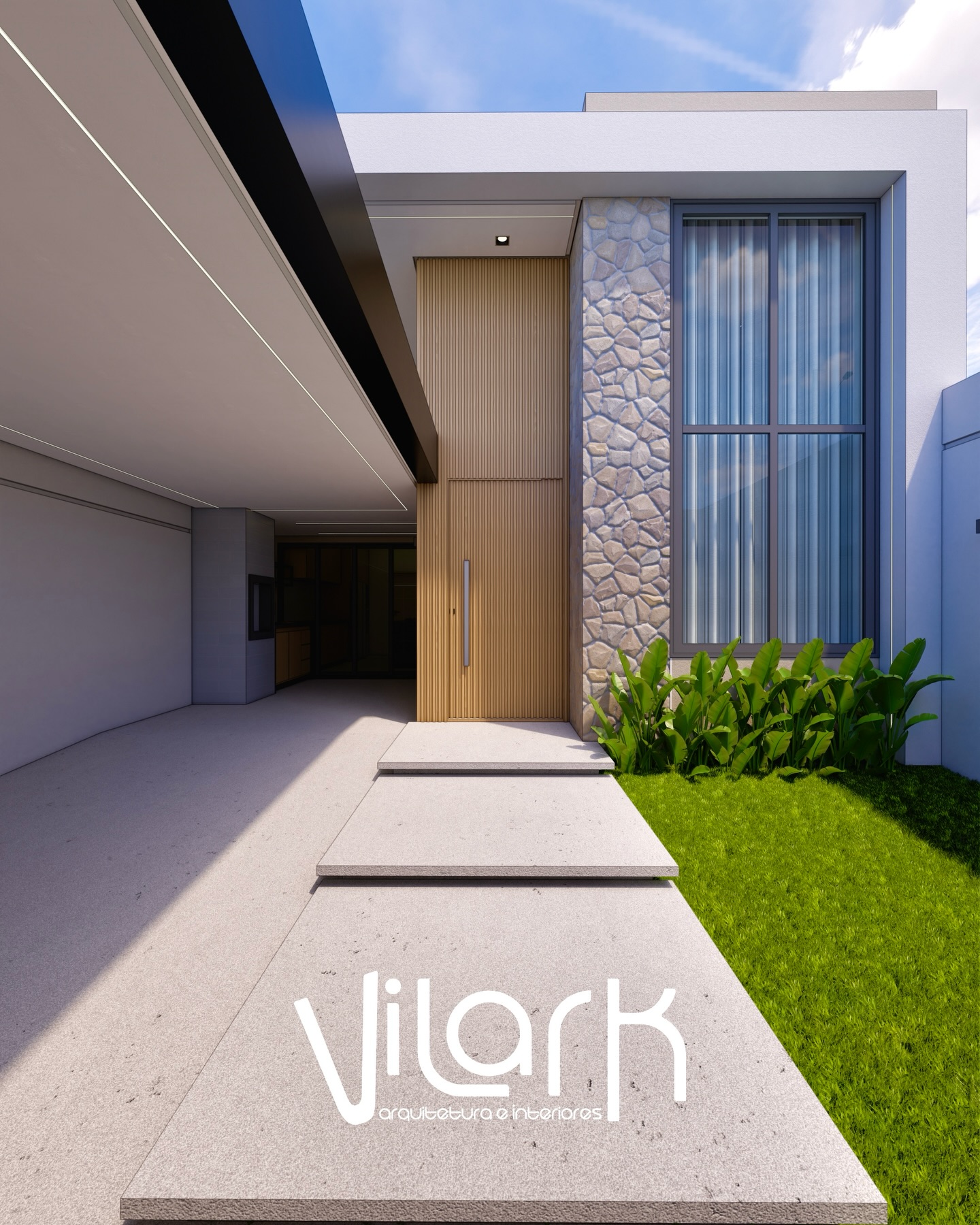 A entrada ganha destaque com o ripado, a pedra natural e um jogo de volumes que conduz o olhar de forma leve e elegante.
Arquitetura é sobre experiência e ela começa antes mesmo de entrar.
Quer uma casa com essa mesma personalidade? Fala comigo e vamos tirar sua ideia do papel.