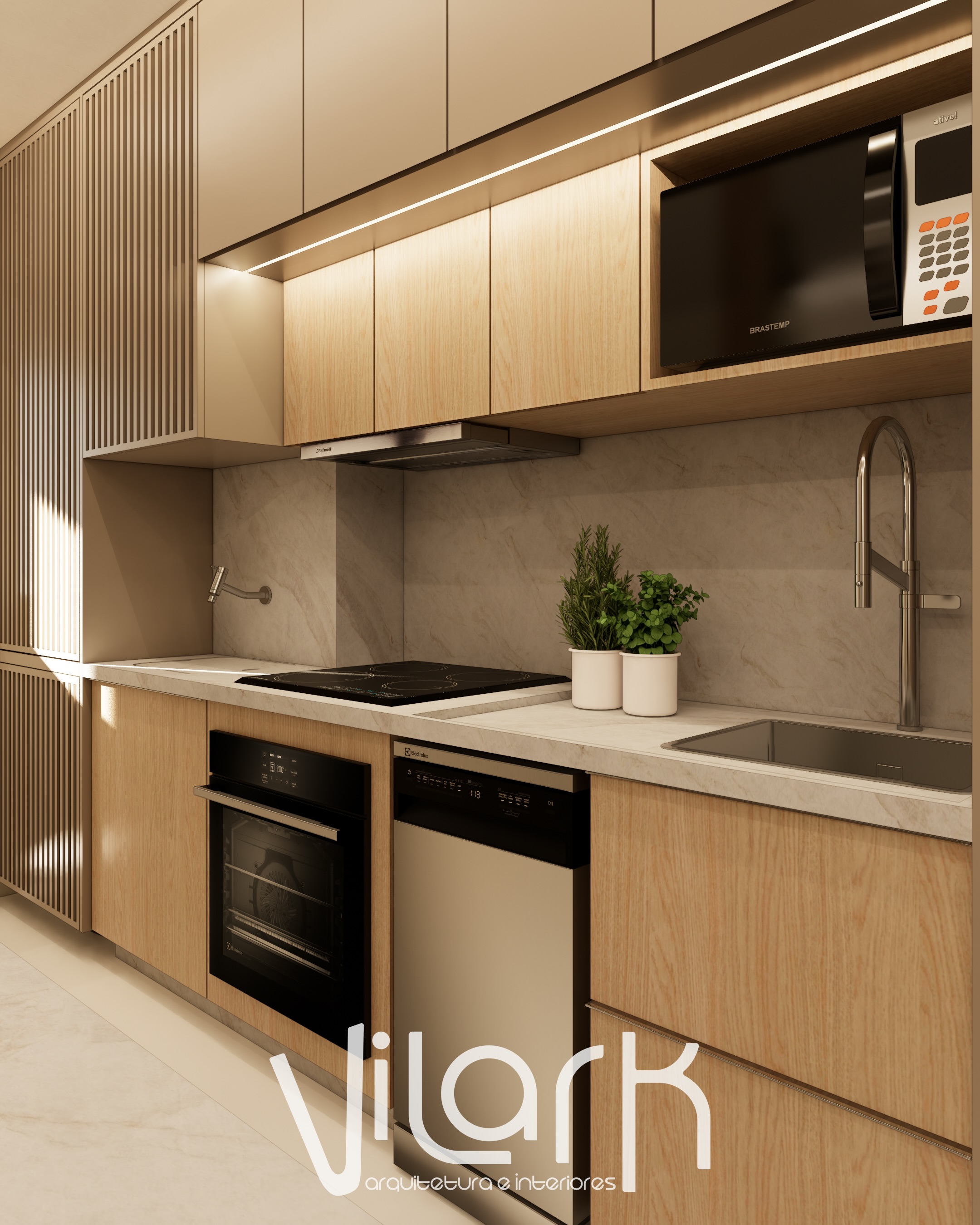 Marcenaria sob medida, materiais atemporais e soluções inteligentes.
Cada detalhe foi pensado para criar uma cozinha funcional, elegante e preparada para a rotina dos moradores.