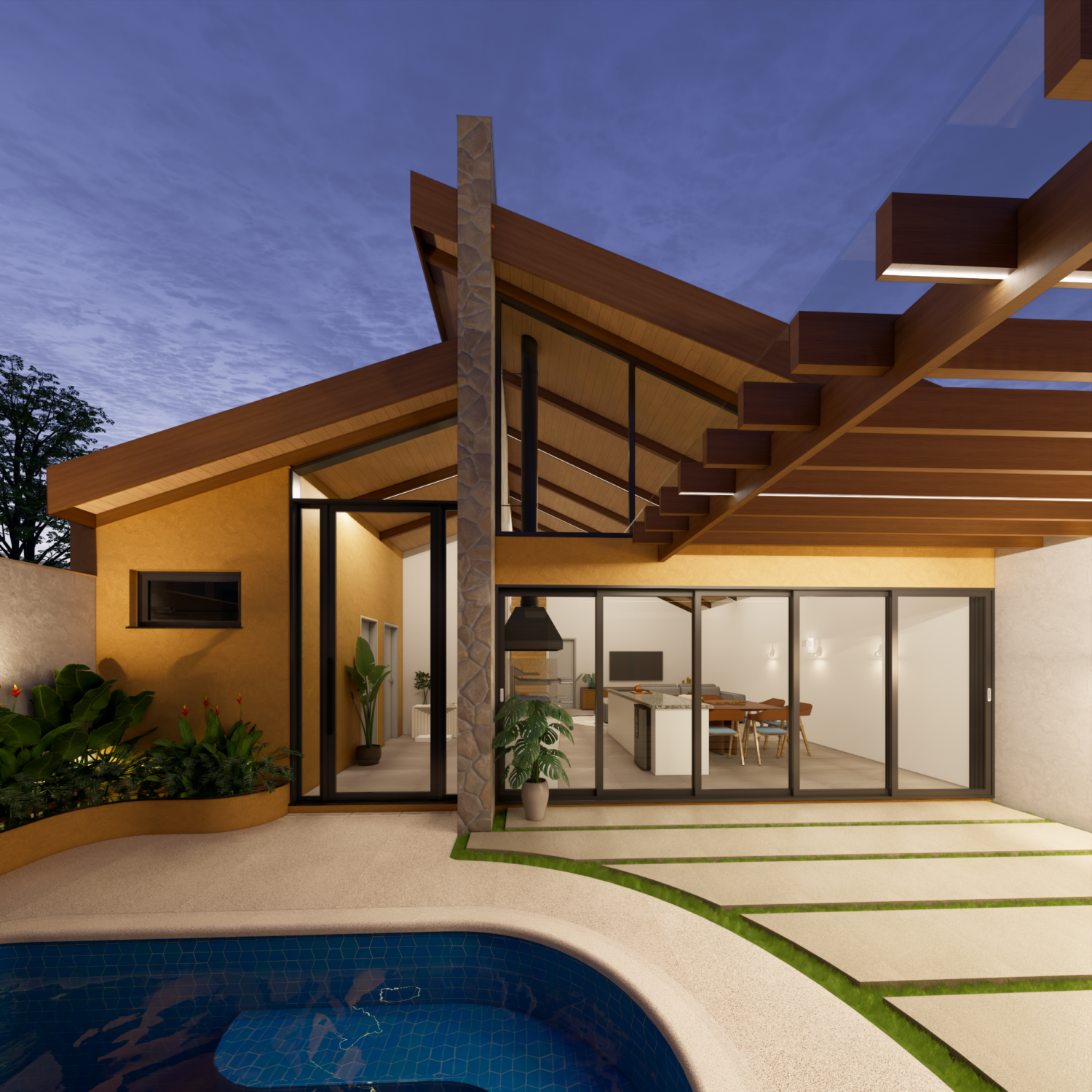 Casa Térrea – Arquitetura Contemporânea Brasileira – Terreno 250m² – Limeira – VilarK Arquitetura e Interiores Casa Térrea - Arquitetura Contemporânea Brasileira - Terreno 250m² - Limeira - VilarK Arquitetura e Interiores